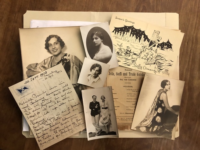 Personal letters, programs, and photographs used to tell Goldner's story