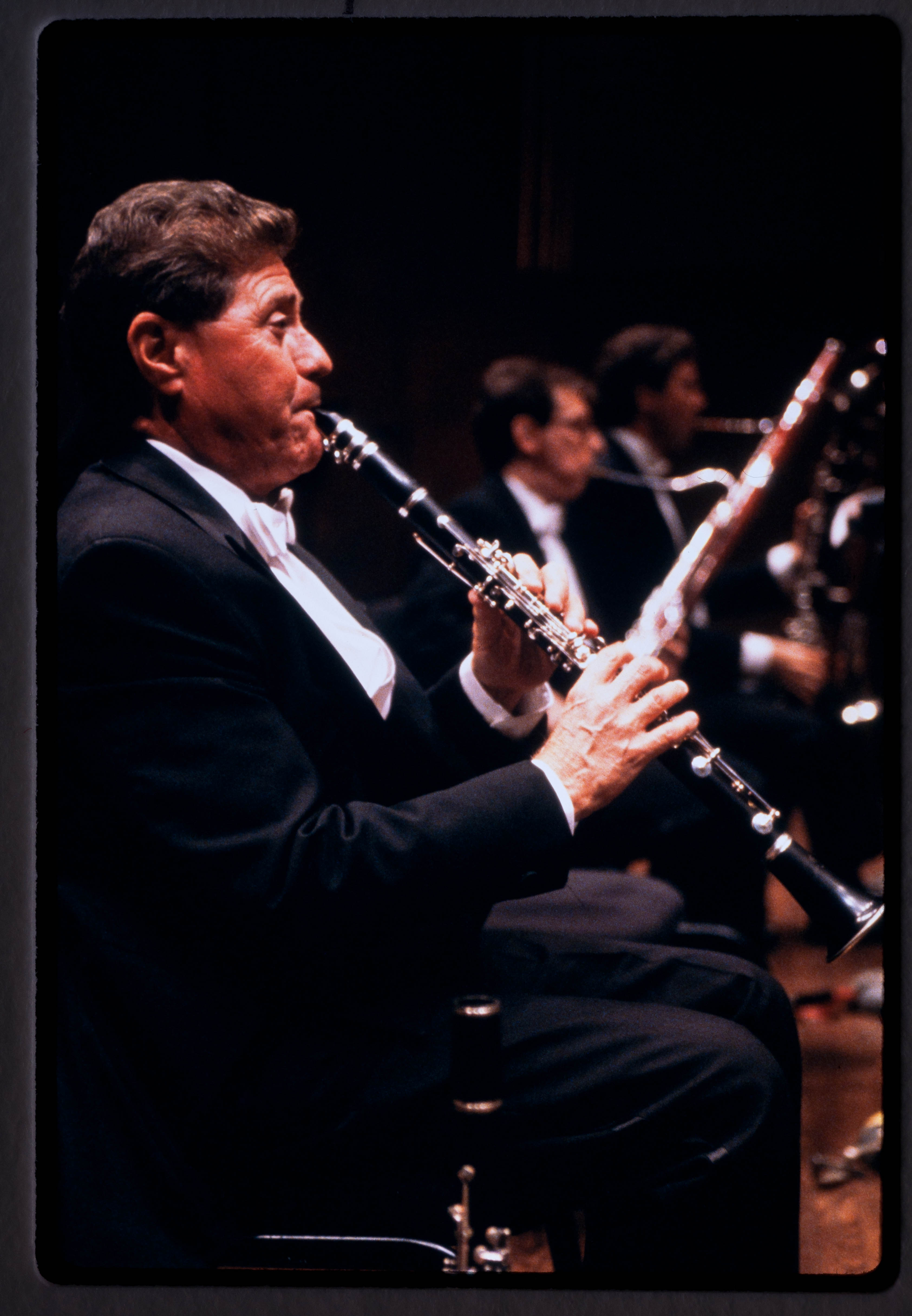 Close-up of Stanley Drucker in concert, 2000s